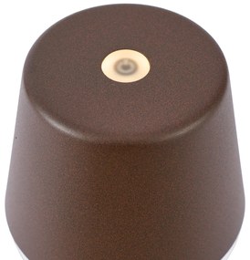 Stolná lampa hrdzavo hnedá vrátane LED IP65 Nabíjateľná s nabíjacou stanicou - Bass