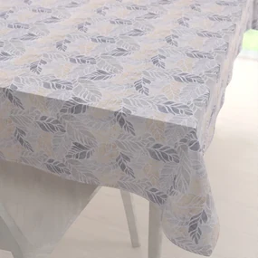 Biante Dekoračný obdĺžnikový obrus PML-057 Mozaika žltosivých listov na sivom 140x180 cm
