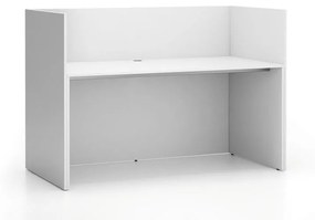 PLAN Kancelárska zostava single s paravánom SEGMENT, rovná, biela/biela