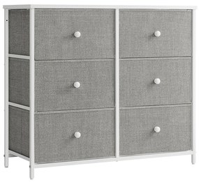Komoda so zásuvkovými boxmi HESTO 80x71 cm, biela/sivá