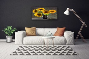 Obraz na plátne Slnečnica váza rastlina 120x60 cm