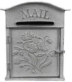 Svetlosivá retro poštová schránka Mail - 26*10*31 cm