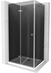 Mexen Lima sprchová kabína, skladacie dvere 80 x 70 cm, grafitová čierna, chrómová + závesný bidet Flat, biela