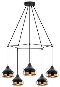 Luster na lane YILDO 5xE27/40W/230V čierna/medená