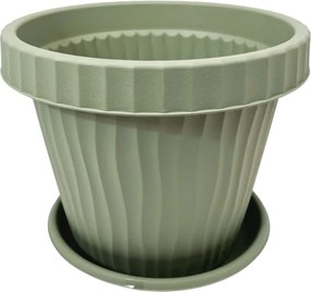 BAMA Set květináč a miska Onda SL 30 cm, barva hrášková