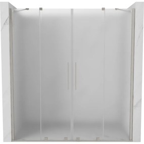 Mexen Velar Duo, posuvné sprchové dvere do otvoru 180 cm, 8mm sklo námraza, brúsená oceľ, 871-180-000-32-97