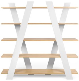 Biela knižnica TemaHome Wind Oak