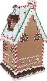 Hnedá zdobená perníková chalúpka Gingerbread House - 28*28*51 cm
