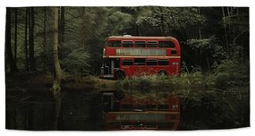 Sablio Uterák Červený poschodový autobus - 50x100 cm