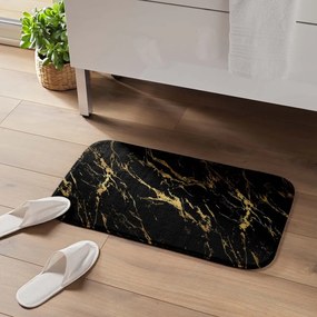 Čierna/v zlatej farbe kúpeľňová predložka 45x75 cm Aquamarbre – douceur d'intérieur