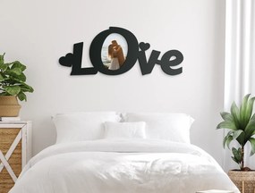 drevko Moderný fotorámik Love Rozmer obrazu: 18 x 46,5 cm, Farba dekorácie: Čierna