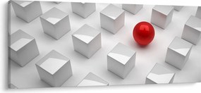 Obraz abstrakcie - kocky s guľou (120x50 cm)