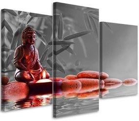 Obraz na plátně třídílný Buddha Feng Shui náboženství - 90x60 cm