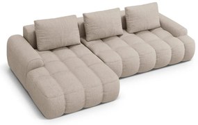 Svetlohnedá rozkladacia/s úložným priestorom rohová pohovka (ľavý roh/s leňoškou) Linz – Cosmopolitan Design