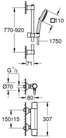 GROHE 34855003 - Termostatická sprchová batéria PRECISION TREND 150 mm chróm