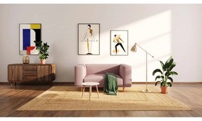 Ružové relaxačné kreslo z textílie bouclé Kukumo – Ame Yens