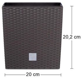 Plastový kvetináč DRTS200L 20 cm - hnedá
