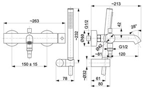 KFA Armatura 5034-520-00 - Vaňová sada s batériou MOZA lesklý chróm