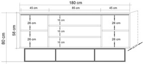 Dizajnová komoda Felipe III 180 cm borovica