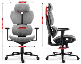 Ergonomická textilná otočná kancelárska stolička - HC-1010 Grey