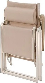 DEOKORK Hliníkové kreslo relaxačné MALTA (ivory)