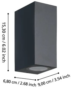 Eglo 900276 - LED Vonkajšie nástenné svietidlo JABAGA 2xGU10/4,6W/230V IP44
