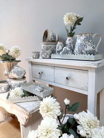 Dekorácia umelá krémová kvetina Jiřina Dahlia cream - 48 cm
