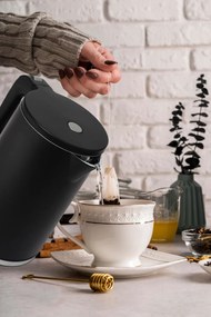 Bauerkraft Bezdrôtová cestovná rýchlovarná kanvica 1500 W 1,7 l otočná čierna