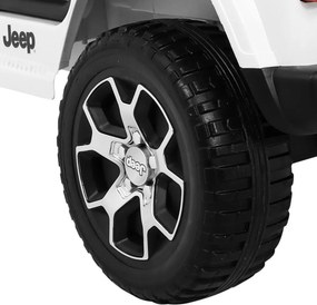 Ramiz Jeep Wrangler Rubicon na batérie pre deti biely + diaľkové ovládanie
