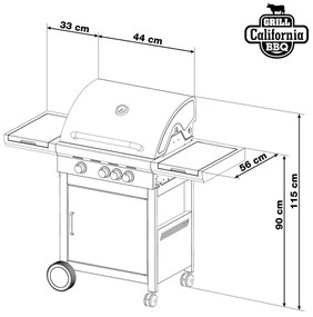 Plynový gril G21 California BBQ PremLine 4 horáky - redukčný ventil ZADARMO