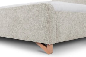 Posteľ Flamingo 180x200 cm, šedo-béžová štruktúrovaná tkanina