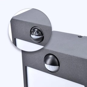 Brilagi-LED Vonkajšie nástenné svietidlo so senzorom TERNI LED/12W/230V čierna IP44