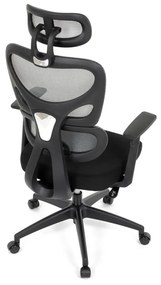 Kancelárska ergonomická stolička GRANT — sieť, látka, čierna / sivá