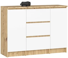 Komoda K100 2D 3SZ dub aristan / biela