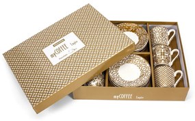 Porcelánové šálky v zlatej farbe v súprave 6 ks My Coffee – Tescoma