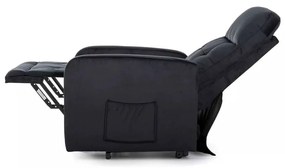 Polohovacie kreslo Lennox II Velvet, čierna