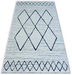 styldomova Šnúrkový koberec sizal color 47272/396 Romby štvorce biely
