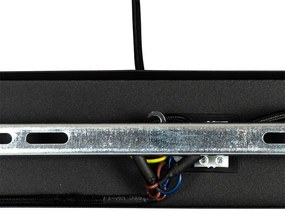 Závesné svietidlo v štýle Art Deco čierne a dymové sklo 3-svetlo - Pallon