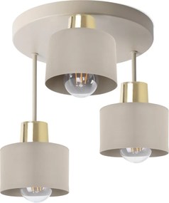 Stropné svietidlo Panta, 3x béžové kovové tienidlo, g, o
