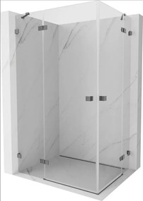 Mexen Lunar Duo, výklopný sprchový kút 120 x 110 cm, 8mm číre sklo, grafitový profil, 834-120L-110P-95-00