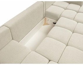 Rozkladacia čalúnená sedacia súprava do U ALMADA s úložným priestorom, béžová