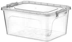 Transparentný úložný box s vekom, UHO, obdĺžnikový nízky box 10l, 41x28x14cm