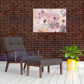 Obraz - Umelecká koláž s motýľmi (70x50 cm)