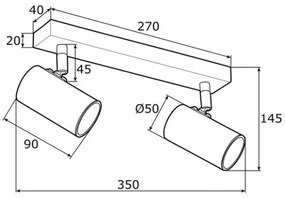Argon 0891 - Bodové svietidlo LAGOS 2xGU10/5W/230V čierna/mosadz