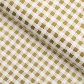 PVC obrus Zlato-biele kocky PV-117 - metráž š. 140 cm