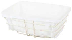 Verk 27210 Košík kovový s odnímateľnou podšívkou 24 x 17 x 10 cm, biela