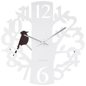 Kyvadlové nástenné hodiny Woodpecker 5690WH Karlsson 40cm