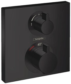 Hansgrohe Ecostat Square, termostatická batéria pod omietku na 2 spotrebiče, čierna matná, HAN-15714670