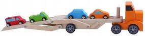 MULTISTORE Drevené nákladné auto + 4 autá Ecotoys