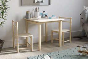 Detský masívny drevený stôl so stoličkami